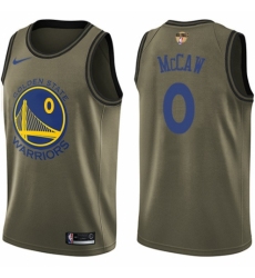 Youth Nike Golden State Warriors #0 Patrick McCaw Swingman Green Salute to Service 2018 NBA Finals Bound NBA Jersey