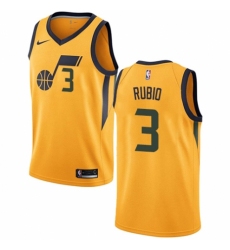 Women's Nike Utah Jazz #3 Ricky Rubio Swingman Gold NBA Jersey Statement Edition