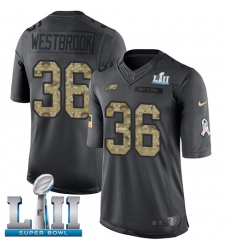 Men's Nike Philadelphia Eagles #36 Brian Westbrook Limited Black 2016 Salute to Service Super Bowl LII NFL Jersey