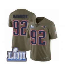 Youth Nike New England Patriots #92 James Harrison Limited Olive 2017 Salute to Service Super Bowl LIII Bound NFL Jersey