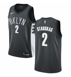 Women's Nike Brooklyn Nets #2 Nik Stauskas Swingman Gray NBA Jersey Statement Edition