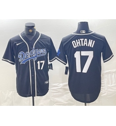 Men's Brooklyn Dodgers #17 Shohei Ohtani Black Cool Base With Stitched Baseball Jersey