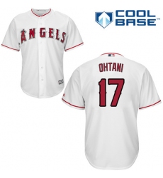 Men's Majestic Los Angeles Angels of Anaheim #17 Shohei Ohtani Replica White Home Cool Base MLB Jersey