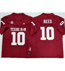 Men's Texas A&M Aggies Lions #10 Marcel Reed Red 2025 F.U.S.E. Stitched Jersey