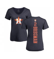 MLB Women's Nike Houston Astros #2 Alex Bregman Navy Blue Backer T-Shirt