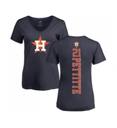 MLB Women's Nike Houston Astros #21 Andy Pettitte Navy Blue Backer T-Shirt
