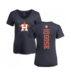 MLB Women's Nike Houston Astros #26 Anthony Gose Navy Blue Backer T-Shirt