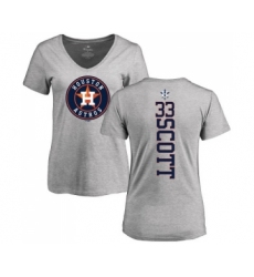 MLB Women's Nike Houston Astros #33 Mike Scott Ash Backer T-Shirt