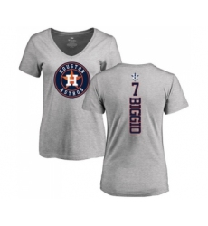 MLB Women's Nike Houston Astros #7 Craig Biggio Ash Backer T-Shirt
