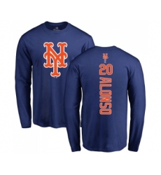 Baseball New York Mets #20 Pete Alonso Royal Blue Backer Long Sleeve T-Shirt