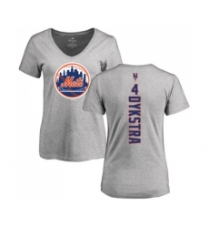 MLB Women's Nike New York Mets #4 Lenny Dykstra Ash Backer T-Shirt
