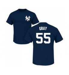 MLB Nike New York Yankees #55 Sonny Gray Navy Blue Name & Number T-Shirt