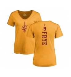NBA Women's Nike Cleveland Cavaliers #9 Channing Frye Gold One Color Backer Slim-Fit V-Neck T-Shirt