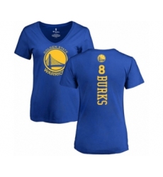 Basketball Women's Golden State Warriors #8 Alec Burks Royal Blue Backer T-Shirt
