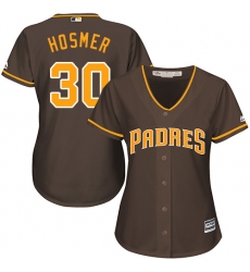 Women's Majestic San Diego Padres #30 Eric Hosmer Replica Brown Alternate Cool Base MLB Jersey