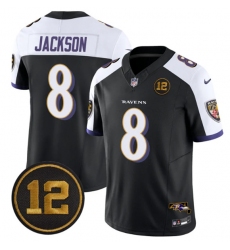 Men's Baltimore Ravens #8 Lamar Jackson Black Alternate 2025 F.U.S.E Jacoby Jones Vapor Limited Football Jersey Men's Baltimore Ravens #8 Lamar Jackson Black Alternate 2025 F.U.S.E Jacoby Jones Vapor Limited Football Jersey