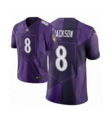 Women's Baltimore Ravens #8 Lamar Jackson Limited Purple City Edition Football Jersey Women's Baltimore Ravens #8 Lamar Jackson Limited Purple City Edition Football Jersey