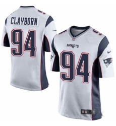 Men's Nike New England Patriots #94 Adrian Clayborn Game White NFL Jersey