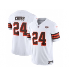 Men's Nike Cleveland Browns #24 Nick Chubb White 2023 F.U.S.E. 1946 Collection Vapor Untouchable Limited Football Stitched Jersey