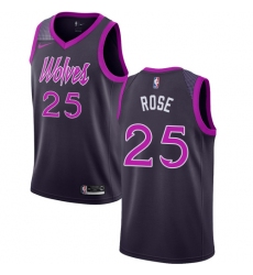 Men's Nike Minnesota Timberwolves #25 Derrick Rose Swingman Purple NBA Jersey - City Edition
