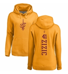 NBA Women's Nike Cleveland Cavaliers #41 Ante Zizic Gold One Color Backer Pullover Hoodie