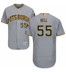 Men's Majestic Pittsburgh Pirates #55 Josh Bell Grey Road Flex Base Authentic Collection MLB Jersey