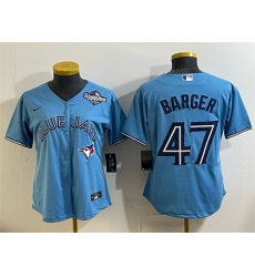 Women's Toronto Blue Jays #47 Addison Barger Blue 2025 World Series Cool Base Stitched Baseball Jersey(Run Small)