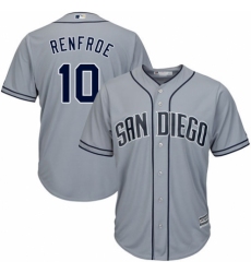 Men's Majestic San Diego Padres #10 Hunter Renfroe Replica Grey Road Cool Base MLB Jersey