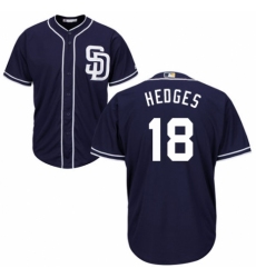 Men's Majestic San Diego Padres #18 Austin Hedges Replica Navy Blue Alternate 1 Cool Base MLB Jersey
