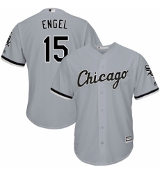 Youth Majestic Chicago White Sox #15 Adam Engel Authentic Grey Road Cool Base MLB Jersey