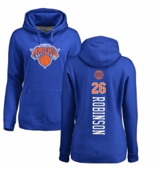 NBA Women's Nike New York Knicks #26 Mitchell Robinson Royal Blue Backer Pullover Hoodie