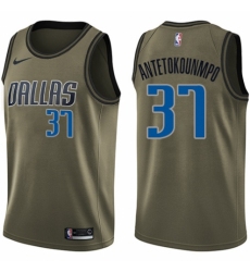 Youth Nike Dallas Mavericks #37 Kostas Antetokounmpo Swingman Green Salute to Service NBA Jersey