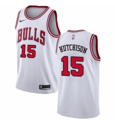 Men's Nike Chicago Bulls #15 Chandler Hutchison Swingman White NBA Jersey - Association Edition