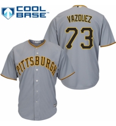 Men's Majestic Pittsburgh Pirates #73 Felipe Vazquez Replica Grey Road Cool Base MLB Jersey