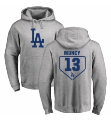 MLB Nike Los Angeles Dodgers #13 Max Muncy Gray RBI Pullover Hoodie