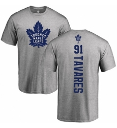 NHL Adidas Toronto Maple Leafs #91 John Tavares Ash Backer T-Shirt