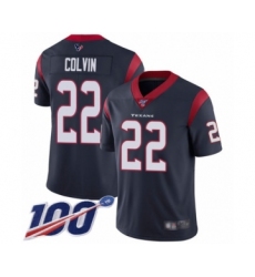 Men's Houston Texans #22 Aaron Colvin Navy Blue Team Color Vapor Untouchable Limited Player 100th Season Football Jersey