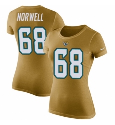 NFL Women's Nike Jacksonville Jaguars #68 Andrew Norwell Gold Rush Pride Name & Number T-Shirt