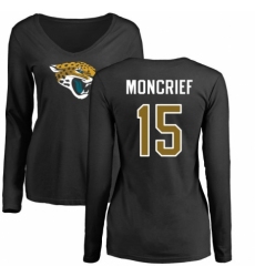 NFL Women's Nike Jacksonville Jaguars #15 Donte Moncrief Black Name & Number Logo Slim Fit Long Sleeve T-Shirt