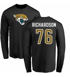NFL Nike Jacksonville Jaguars #76 Will Richardson Black Name & Number Logo Long Sleeve T-Shirt