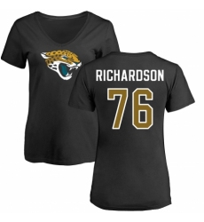 NFL Women's Nike Jacksonville Jaguars #76 Will Richardson Black Name & Number Logo Slim Fit T-Shirt