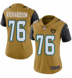Women's Nike Jacksonville Jaguars #76 Will Richardson Limited Gold Rush Vapor Untouchable NFL Jersey
