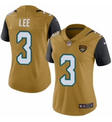 Women's Nike Jacksonville Jaguars #3 Tanner Lee Limited Gold Rush Vapor Untouchable NFL Jersey