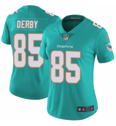 Women's Nike Miami Dolphins #85 A.J. Derby Aqua Green Team Color Vapor Untouchable Limited Player NFL Jersey