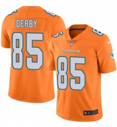Youth Nike Miami Dolphins #85 A.J. Derby Limited Orange Rush Vapor Untouchable NFL Jersey