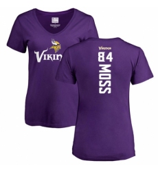 NFL Women's Nike Minnesota Vikings #84 Randy Moss Purple Backer Slim Fit T-Shirt