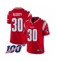 Men's New England Patriots #30 Jason McCourty Limited Red Inverted Legend 100th Season Football Jersey