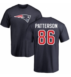 NFL Nike New England Patriots #86 Cordarrelle Patterson Navy Blue Name & Number Logo T-Shirt