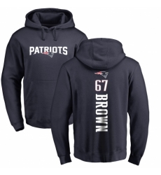 NFL Nike New England Patriots #67 Trent Brown Navy Blue Backer Pullover Hoodie