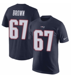 NFL Nike New England Patriots #67 Trent Brown Navy Blue Rush Pride Name & Number T-Shirt